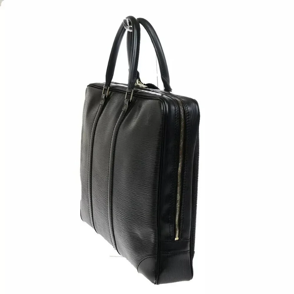 LOUIS VUITTON Porte Documents Voyage Briefcase Hand Bag Epi Black M54472 65ED729